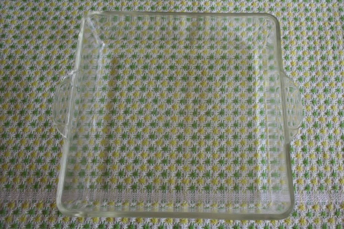 Vintage Pyrex 222 Clear 2 qt 8" x 8" x 2" Square Baking Dish - Small Handles