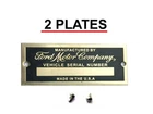 FORD MOTOR COMPANY ID TAG DATA DOOR PLATE SERIAL NUMBER VINTAGE SCRIPT BRASS (2#