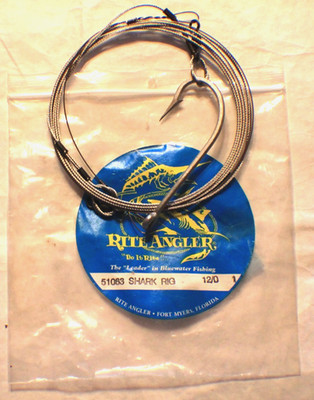 Rite Angler Shark Rig 12/0 hook 7x7 8' 480lb Cable, 44'' Copper Wire 4/0 Swivels
