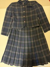 VTG Pendleton Baird Tartan Plaid 100 Wool Blazer  Long Skirt Suit Set Size 4P