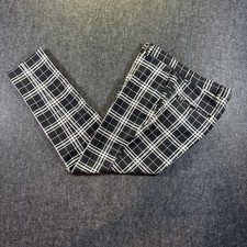 Men  s Tailored Slim Fit Plaid Pants Black White
