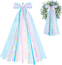 Easter Wreath Bows - Decorative Ribbon Clips for Spring Door Decor