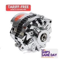 Powermaster 378011, One Fits Gm Cs130 Alternator 140 Amp W/1V Pulley Chrome 