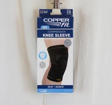 Copper Fit ICE Knee Compression Sleeve Infused Menthol Black Size S/M (12"-16)