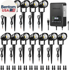 12 Pack Landscape Lights with 2 Zone 300W Low Voltage Transformer, 3000K 12V LED