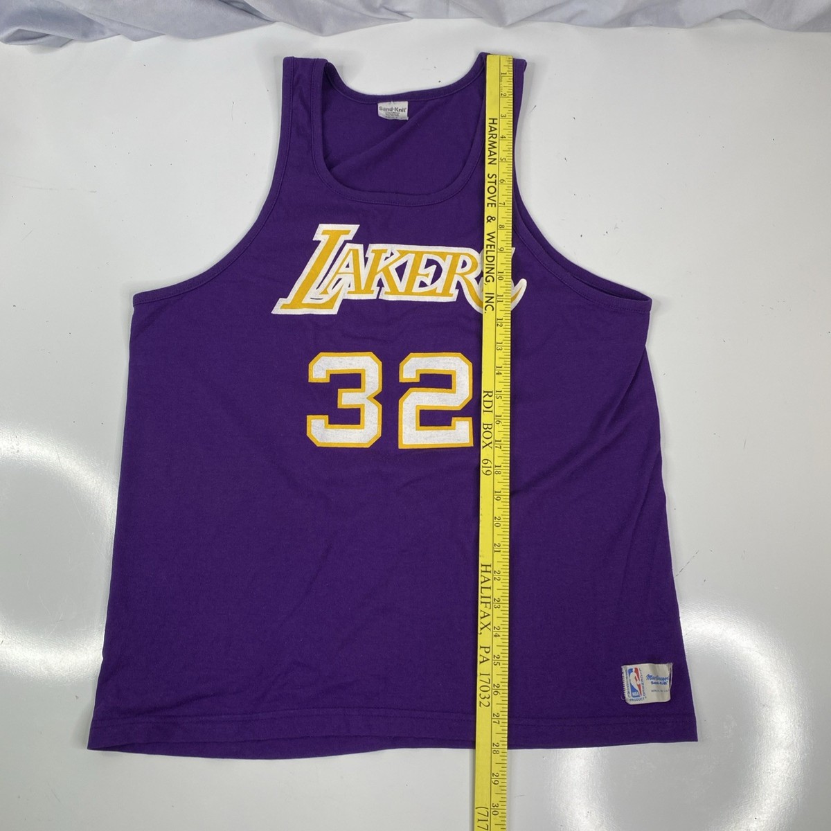 Maillot Lakers Magic Johnson Vintage - Taille XL - Jaune - Années 80 - Macgregor - Occasion