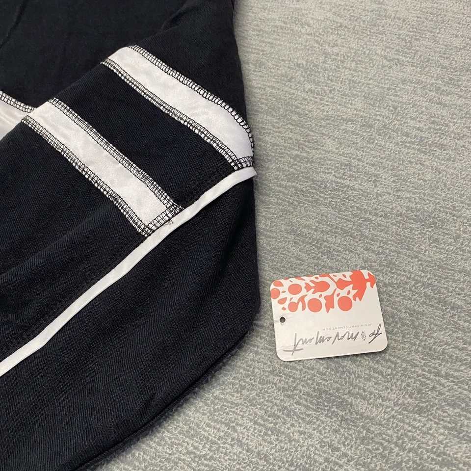 Free People FP Movement Top Womens Medium Black Rugby Ready Logo Layer Floral M - Image 2 of 4