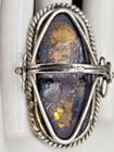Vintage AMBER Ring Sz 7 UV Light Tested GLOWS Sun Spangles Bezel Set Oval Shape — photo 3