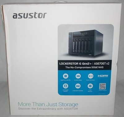 New Asustor AS6706T v2 Lockerstor 6 Gen2+ 6 Bay NAS /Quad-Core 2GHz CPU Diskless