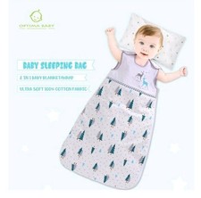 Optima Baby Animals 100 Cotton Sleeping Bag 2-12m White Blue Unisex sleep sack