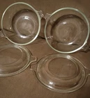 Set of 2 -Vtg PYREX #019 Clear Glass Covered 12 Oz Mini Casserole Dish w/lid USA