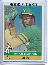 Mike Norris 1976 Topps Baseball Rookie Card #653-Oakland Athletics. rookie card picture