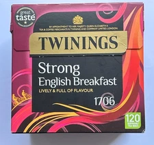 TWININGS Strong English Breakfast 120 Tea Bags Pack. Expiry 2027.
