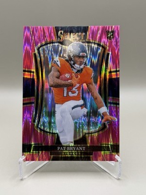 2025 Panini Select Premier Level Pat Bryant #112 Pink Shock Prizm RC Broncos