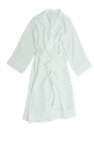 M&S Women's Dressing Gown Size XS White Floral Crinkled Belted NEW