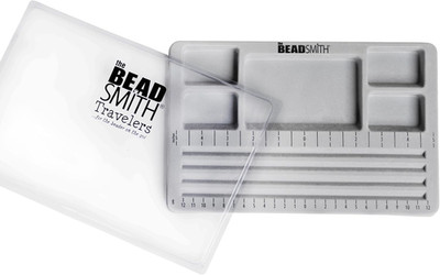 Mini Bead Board - Grey Flocked, 4 Straight Channels, 5 Recessed Compartments, 7.
