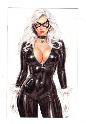 Waifu Chronicles #1 Grayson Black Cat Sensual Feline Color 1/100 Variant (NM)