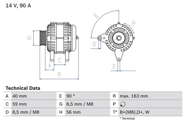 Keilriemen Bosch 1 987 948 003 Passend FÜR Nissan Peugeot Talbot-image