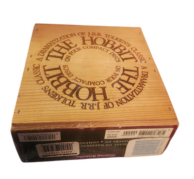 The Hobbit J. R. R. Tolkien 4 CD Audiobook 1994 Wood Box Set New Sealed