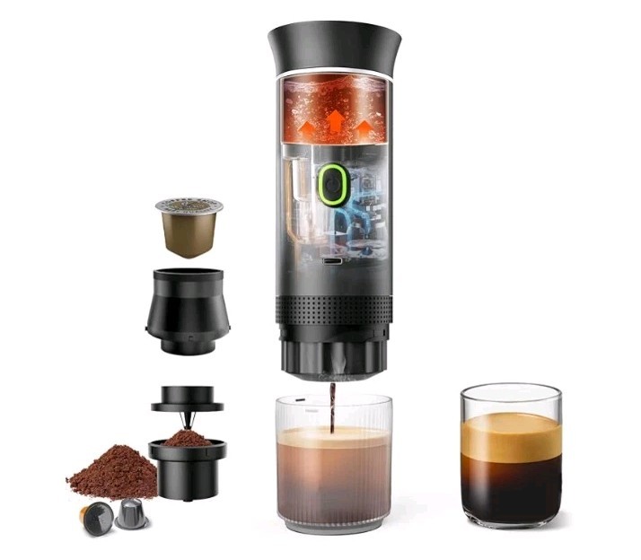 Macchina Caffe Portatile 3 In 1 Macchina Caffe, 5 Minuti Di Auto-Riscaldamento,