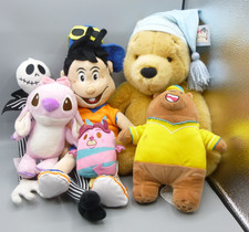 Bundle of Soft Plush Toys Disney Jack Skellington Stitch We Bare Bears Grizzly