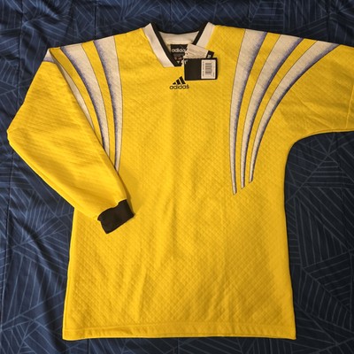 Vintage adidas Santiago GK Goalkeeper Goalie Jersey Large Yellow