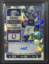 ANTHONY RICHARDSON 2023 CONTENDERS OPTIC #102 ROOKIE CRACKED ICE AUTO 22/22 RC