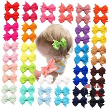 C LLOT Baby Hair Clips 50Pcs Tiny 2" Baby Hair Bows Fully Covered 50pcs