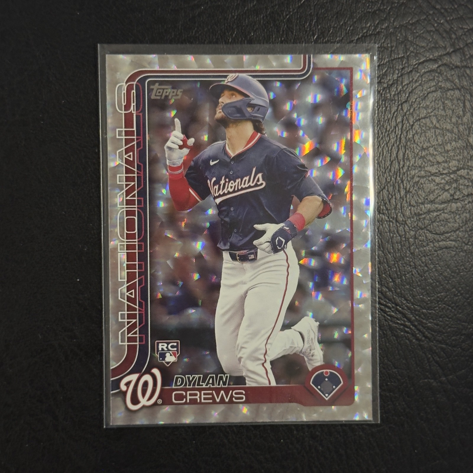2025 Topps Series 1 - Dylan Crews #74 Silver Cracked Foilboard (RC) Nationals