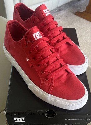 DC Manual ADYS300591-RED Mens Red Canvas Skate Inspired Sneakers - Shoes Size 11