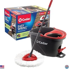 Microfiber Spin Mop with Bucket Floor Cleaning System - Red & Gray Standard