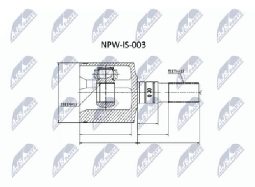 JOINT KIT DRIVE SHAFT NPW-IS-003 FOR OPEL ISUZU TROOPER/III/Open/Off-Road 3.0L - Image 3