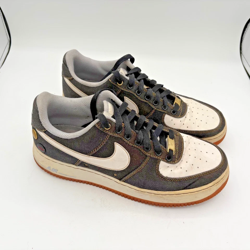 Size 10 - Nike Air Force 1 '07 Low Black Denim Limited Edition - Image 2 of 4