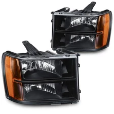 DWVO Headlight Assembly for 07-13 GMC Sierra 1500 & 07-14 2500HD/3500HD Black