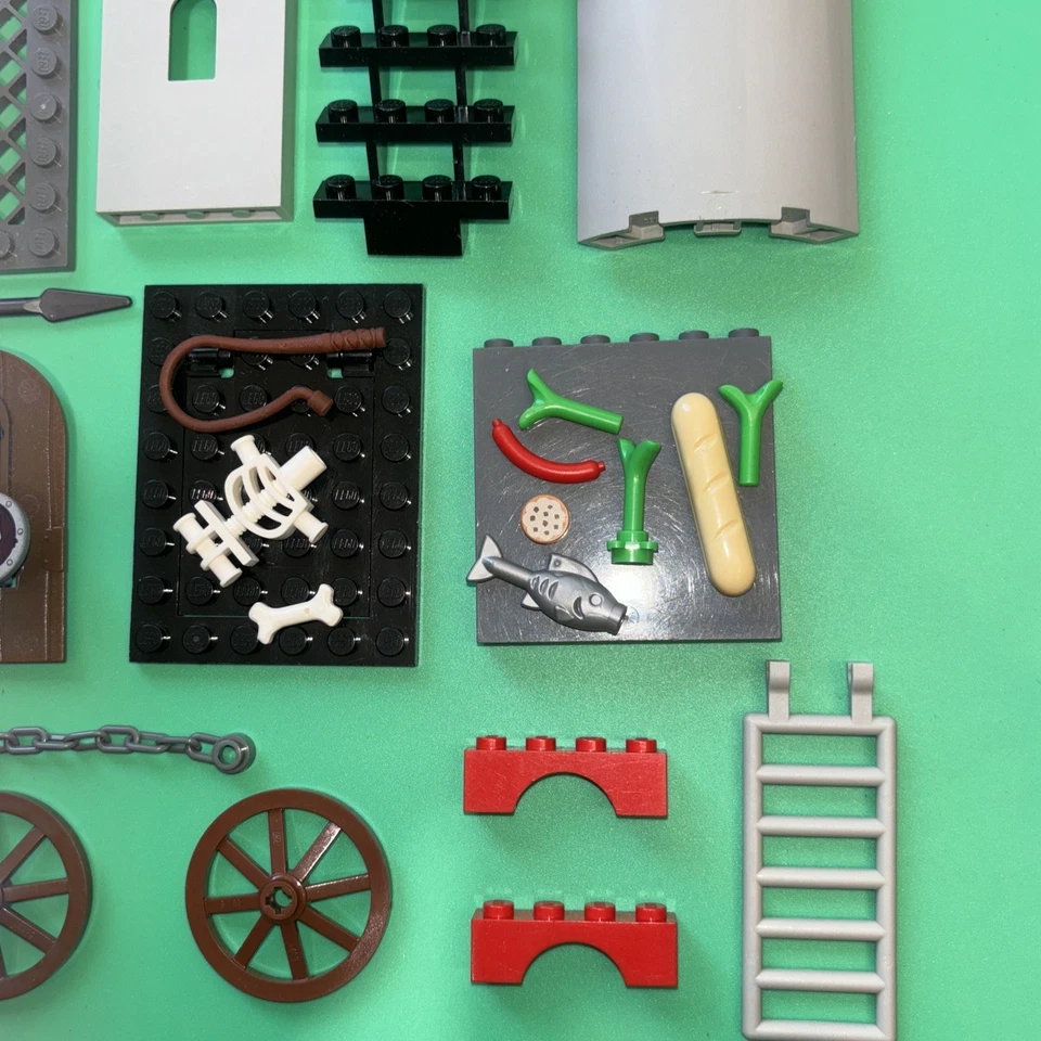 LEGO Castle Parts Lot Gray Black Pieces Turret Wall Window Flags Weapons MOC 33 - Image 4 of 4