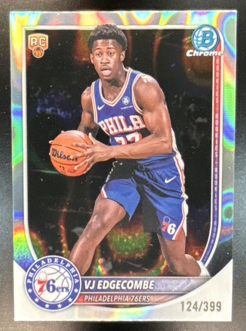 2025-26 Bowman VJ Edgecombe Chrome Lava Refractor /399 #BCV-3 RC 76ers