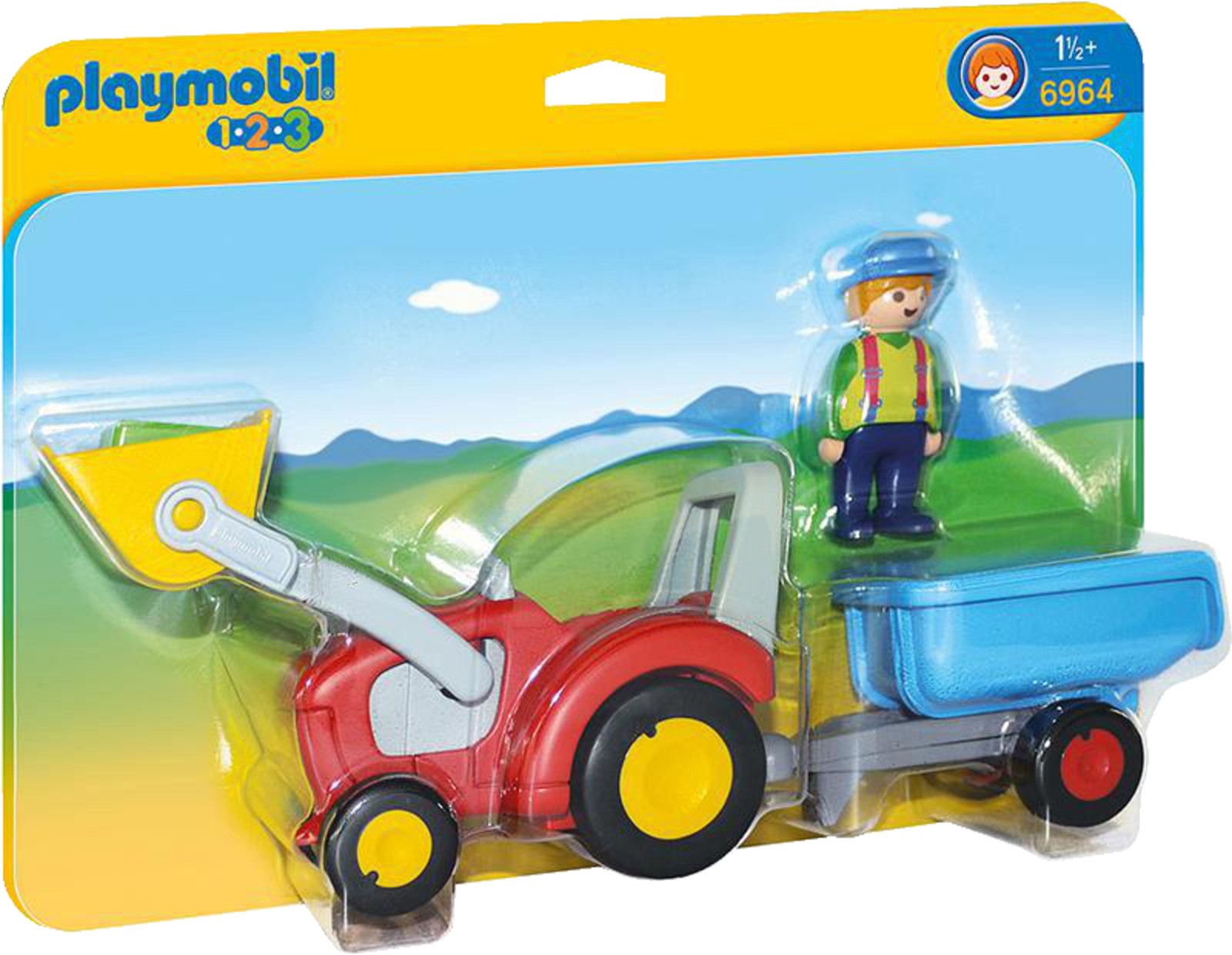 ИГРОВОЙ АВТОМОБИЛЬ PLAYMOBIL 6964 Traktor mti Анхенгер Спилсет, Мехрфарбиг
