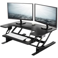 VIVO Black Electric Height Adjustable Extra Wide 42" Stand Up Desk Converter