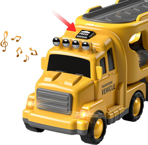 5 In 1 Construction Truck Toy Set With 4 Vehicles For Toddlers Age 2 To 6 - Picture 6 of 8
