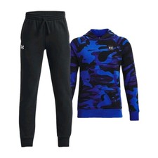Under Armour Youth Large Rival Fleece Blue Camo Hoodie Joggers Athletic Set