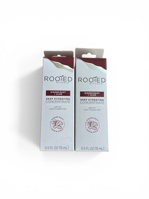 2 x Rooted Rituals Ginger Root + Aloe Deep Hydrating Concentrate 0.5fl oz 15mL