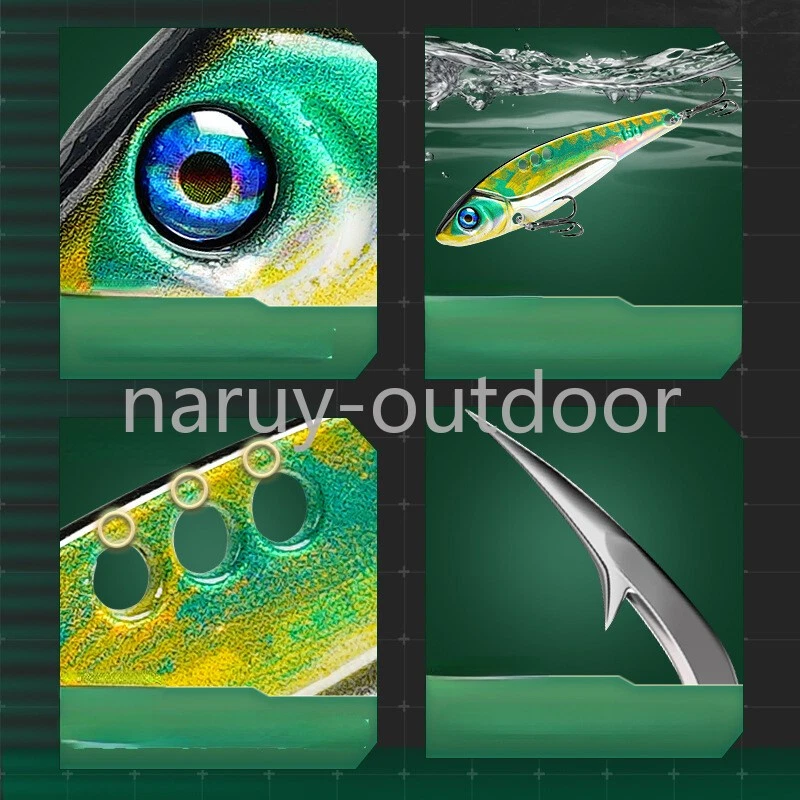 6 Stück Metall VIB Sinking Blade Angelköder Spinner Spoon Drillinge Haken... - Bild 3 von 4