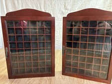X 2 Rosewood Effect Showcase Display Cabinets 48 Compartments