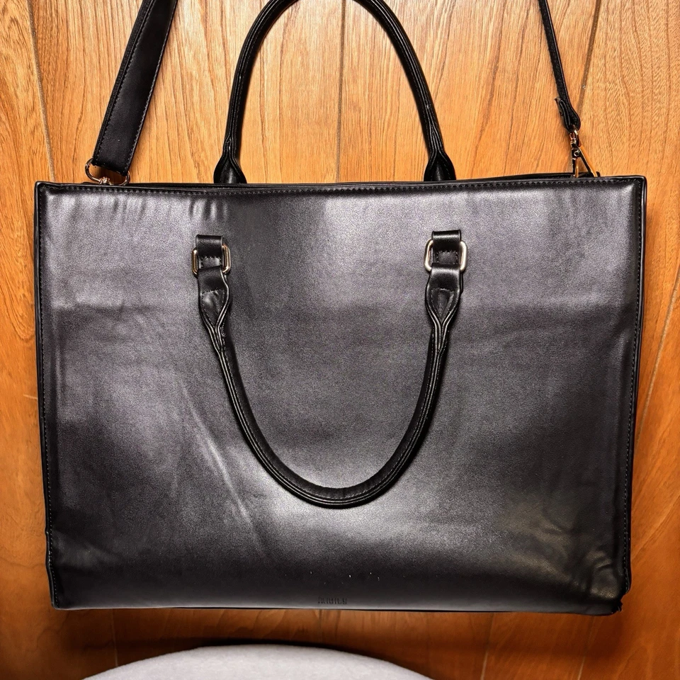 Bolso de Mano Nubily Negro Floral Cuero Repujado para Laptop 16” Bolso de Trabajo Dañado Foto 4 de 4