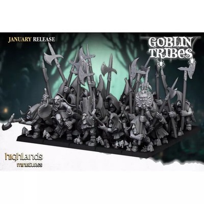 Higlands Miniature Goblins And Orcs With Lances 3D Printed Miniatures