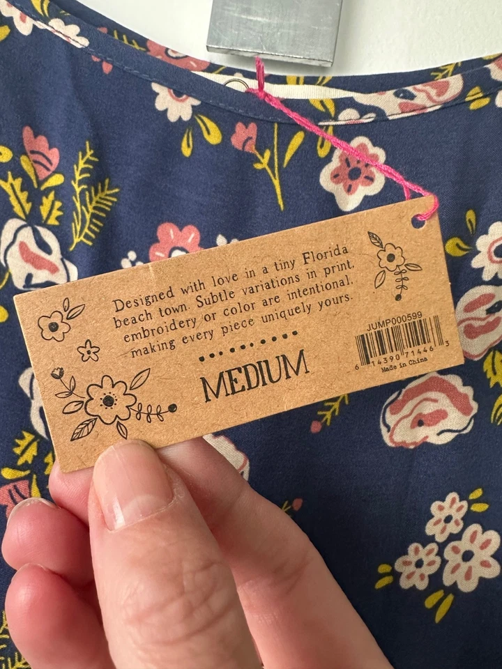 NUEVO Mono Natural Life Zoe Pierna Ancha Talla M Pizarra Floral Flores Multicolor C29 Foto 4 de 4