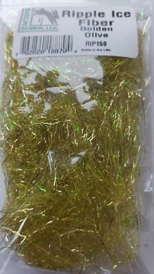 Hareline  Synthetics ''   RIPPLE ICE FIBER  '' color: GOLDEN OLIVE