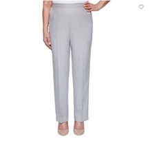 Alfred Dunner Primrose Garden Classic Fit Women's Silver Pull On Pants Size: 8