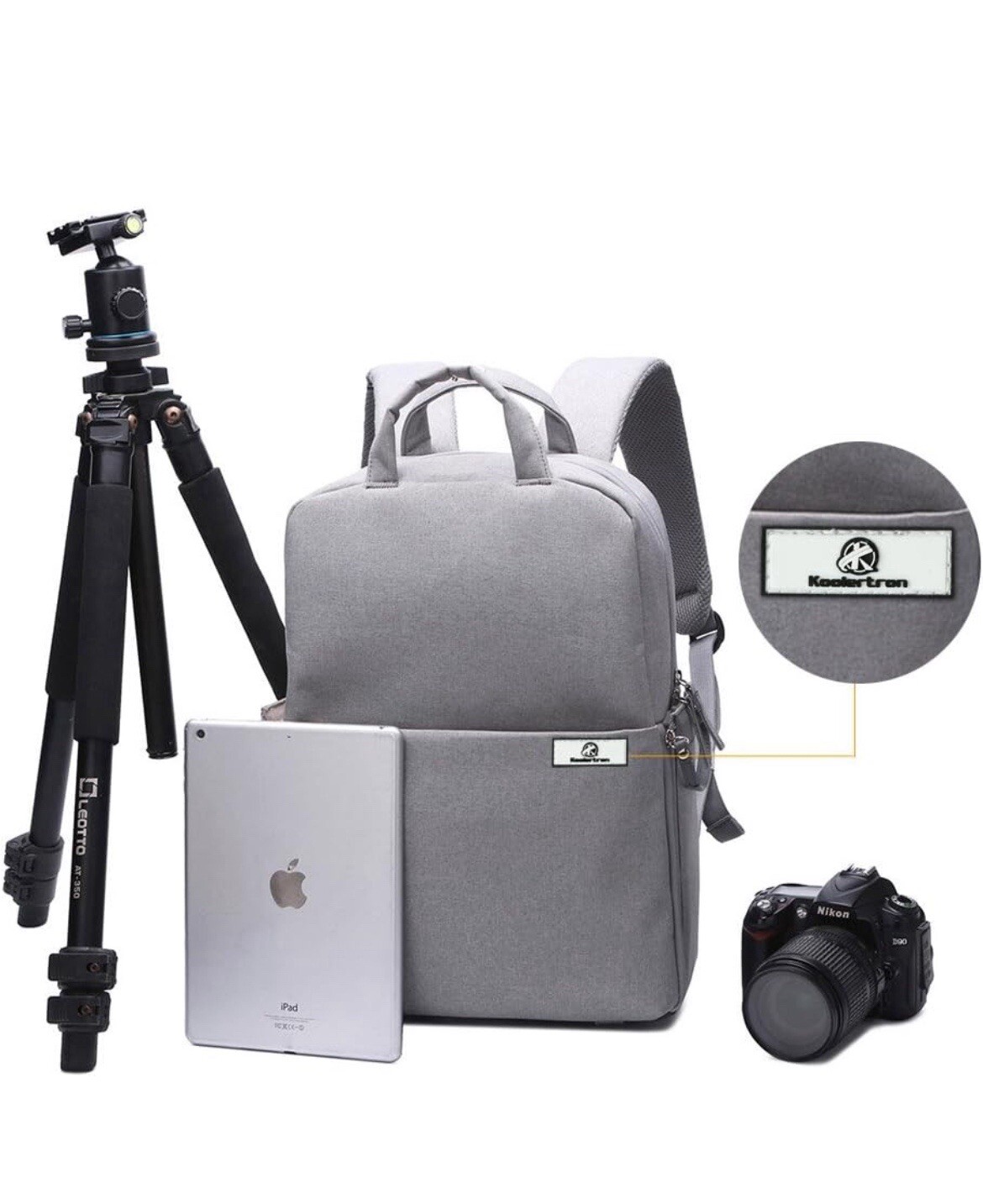 Koolertron Gray Waterproof Camera Backpack Laptop… - image 4