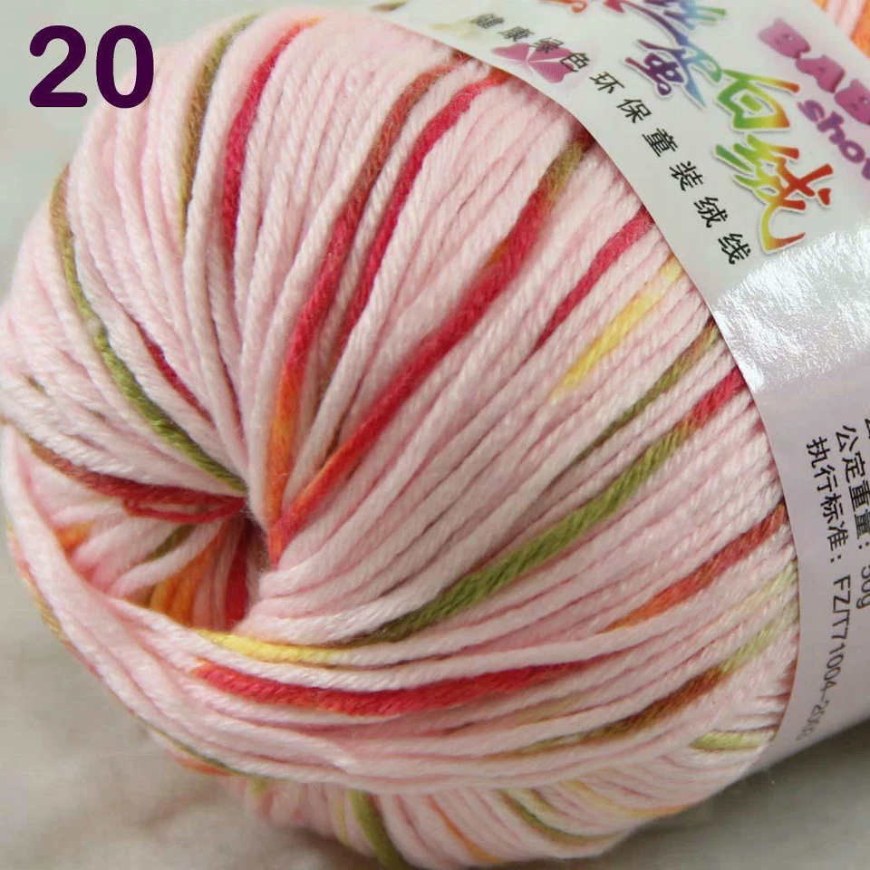 NUEVO 8Bolas X50g Delgado Niños Cachemira Seda Terciopelo Dedo Prendas de Punto Bufanda Hilo 20 Foto 3 de 3